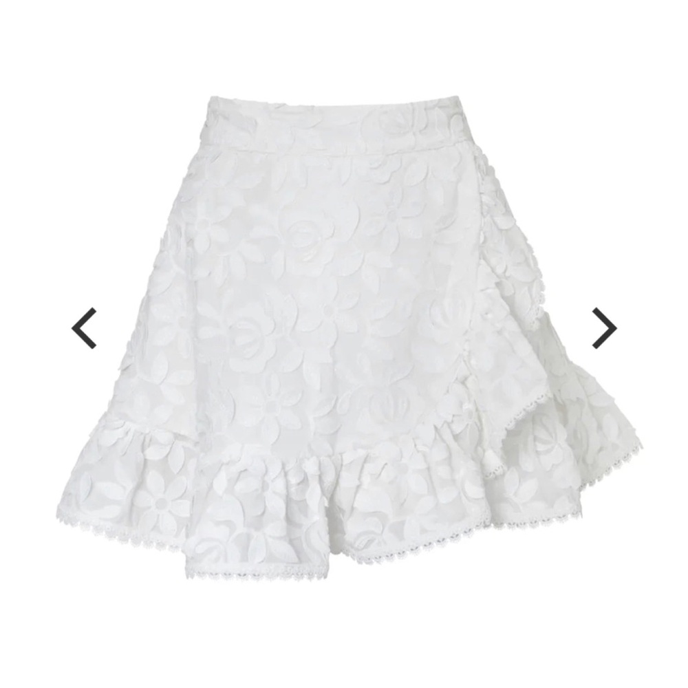 Waimari Illusion Floral Embroidery Skirt Size M Handmade New $255